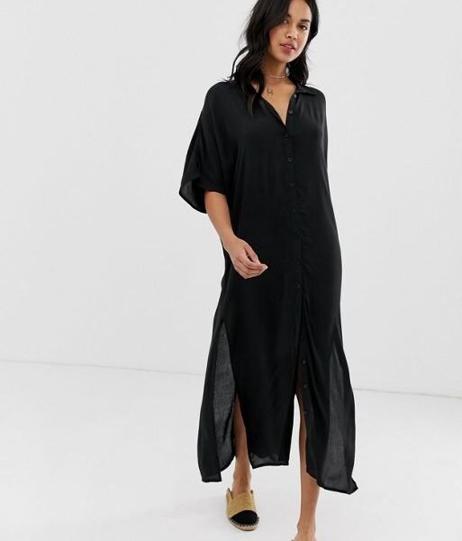 Amuse Society Tranquilo woven shirt dress in black