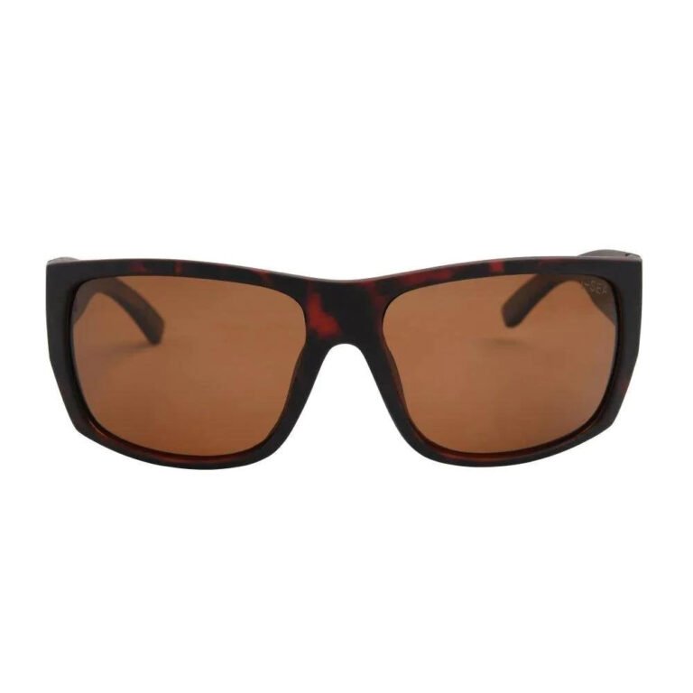 I-Sea Captain sunglasses with tortoise frame and brown polarized lenses.