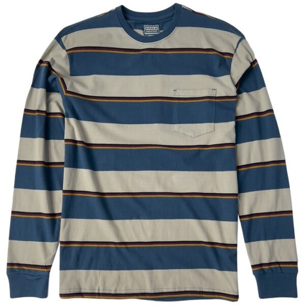 Vissla Creators Stripe LS Pocket Tee- Deep Water