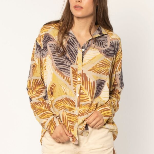 Amuse society JUNGLE CAT L/S WOVEN BLOUSE