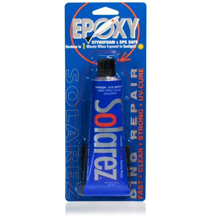 Solarez Epoxy Ding Repair for surfboards, fast UV-cure formula.