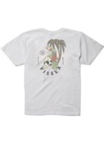 Vissla Parrodise Boys Tee in white with tropical skull and parrot graphic on the back.