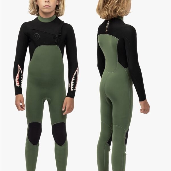 Vissla 7 Seas boys 3-2 warbird full chest zip wetsuit