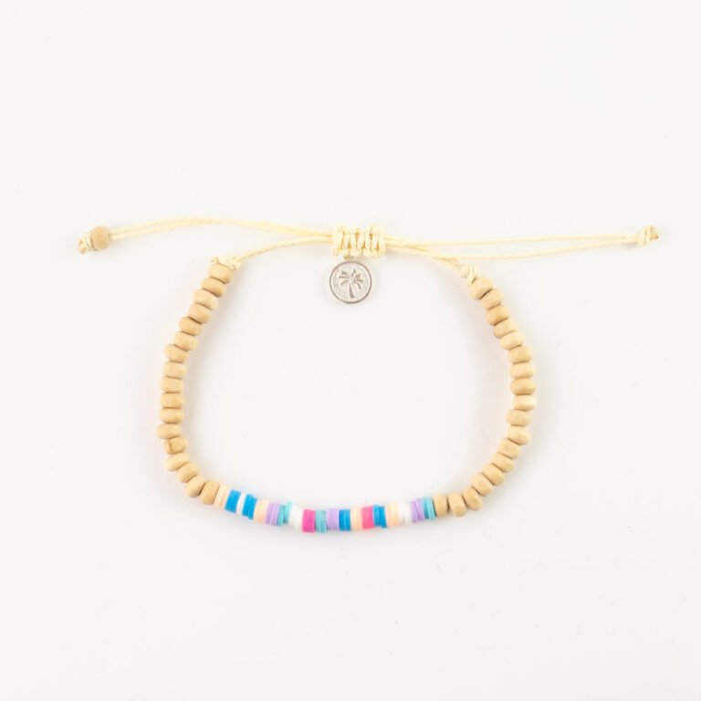 Pineapple Island Bracelet COCB-024 with colorful beads and adjustable cord.