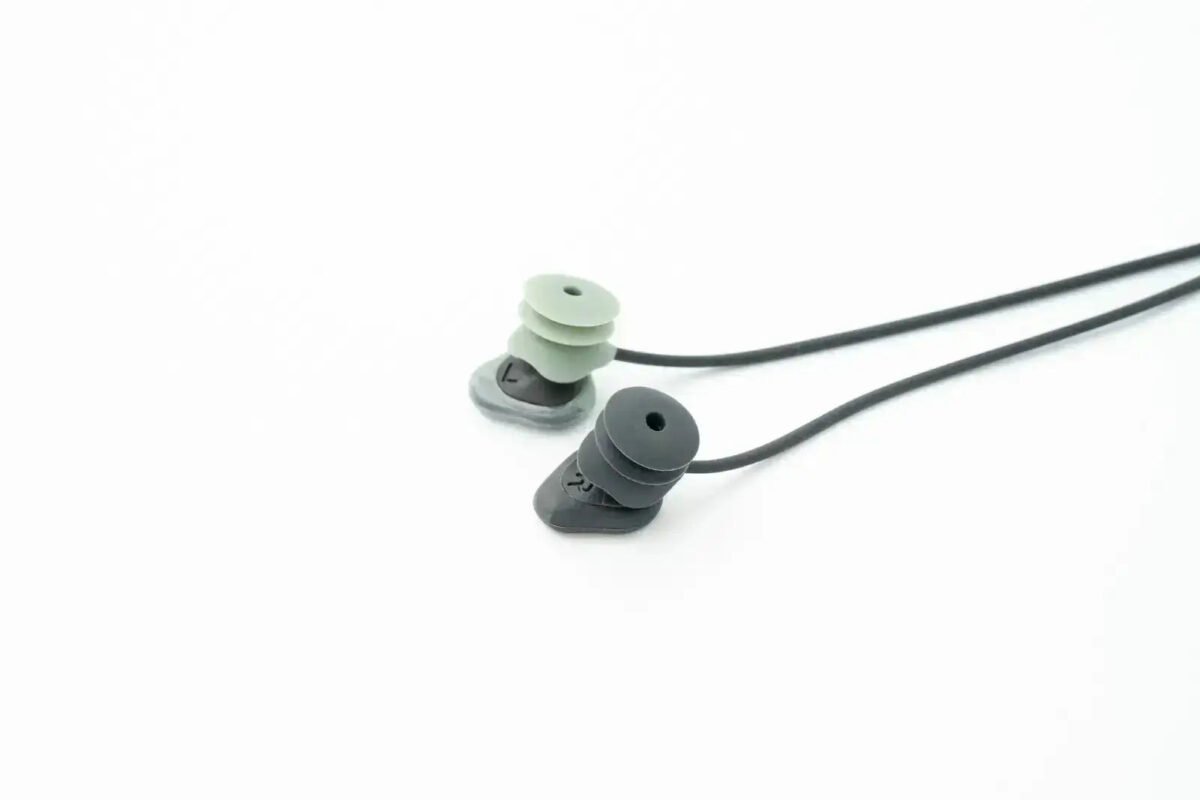 Close-up of SurfEars 4.0 ear plugs with interchangeable tips.