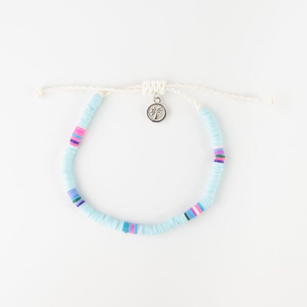 Pineapple Island Anklet FIA-030 with colorful beads and palm charm.