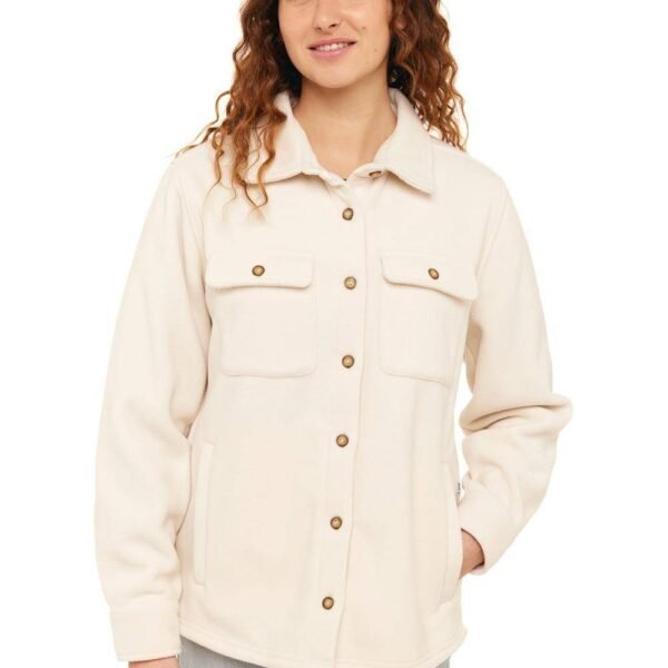 Sisstr Michelle Eco-Zy Shirt in sea salt, front view with chest pockets.
