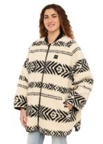 Sisstr Jane Jacket in cream with black geometric patterns and relaxed fit.