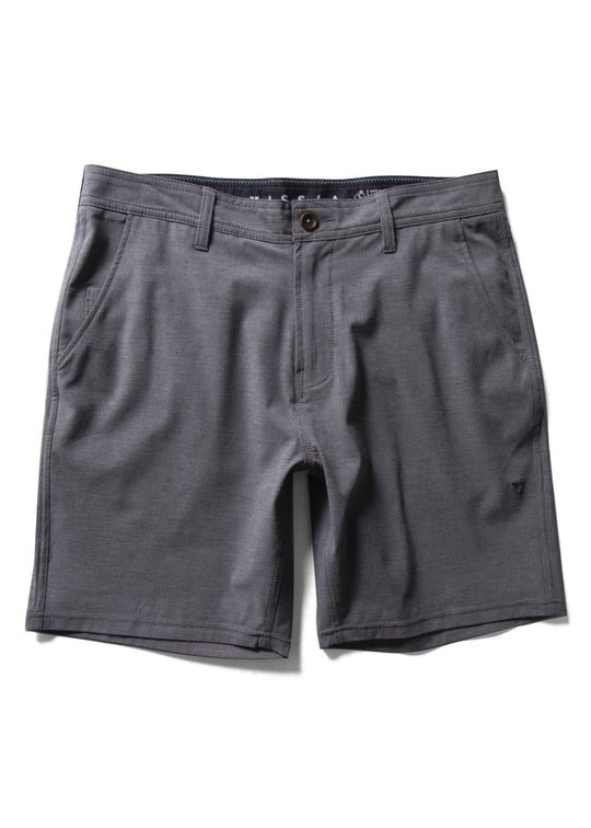 Front view of Vissla Canyons Hybrid 18.5" Walkshort in black.