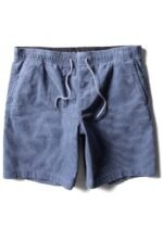 Vissla No See Ums Cord Eco 17" elastic walkshort, front view in blue.