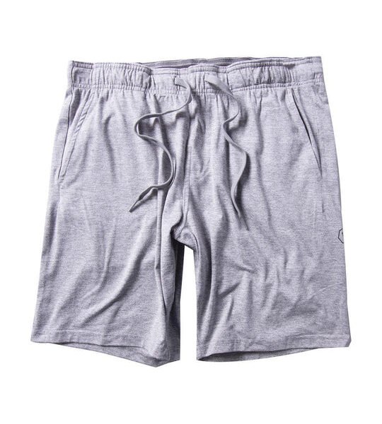 Vissla Comp Lite Eco 18-inch elastic walkshort in grey heather, front view.