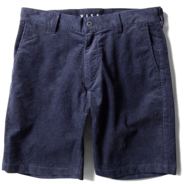 Vissla Creators Port Cord 20" Walkshort in navy blue front view.