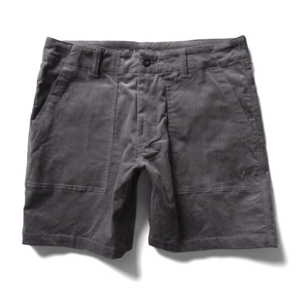 Front view of Vissla Drills Cord 17.5" Walkshort in gun metal color.