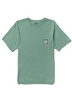 Vissla Sunrise Organic Tee in jade with small front chest logo.