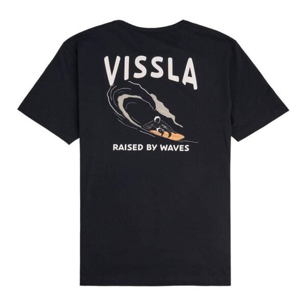Vissla Raised By Waves SS Tee in phantom with wave graphic on back.