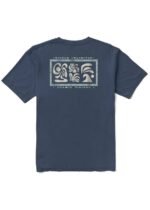 Vissla Waikiki Daze Organic Tee in dark denim, back graphic design.