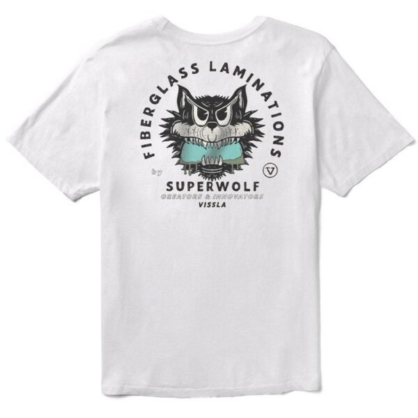 Vissla Super Wolf Premium Pkt Tee with bold graphic design on back.
