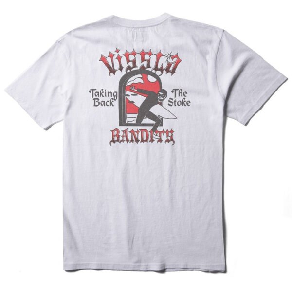 Vissla Bandits SS Tee in white with bold graphic on the back.