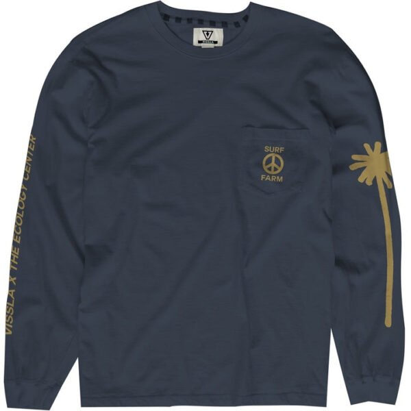 Vissla Ecology Center Surf Farm LS Pocket Tee- Navy