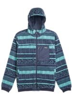 Vissla Sequoia Reversible Jacket featuring a patterned teal and navy design.