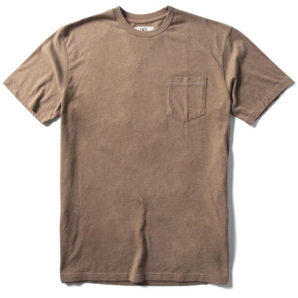 Vissla Solid Sets Tee in MAT color with chest pocket, casual fit.