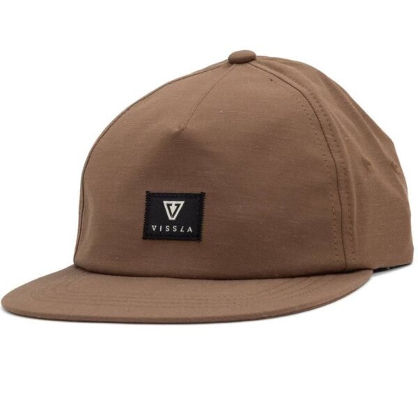 Vissla Lay Day Eco Hat in dark earth color, sustainable baseball cap.