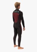 Back view of Vissla 7 Seas Comp 2-2 wetsuit showing interior red panel design.