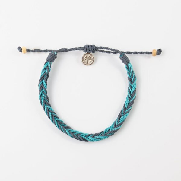 Stylish Pineapple Island bracelet RCB-030 with braided teal and gray design.