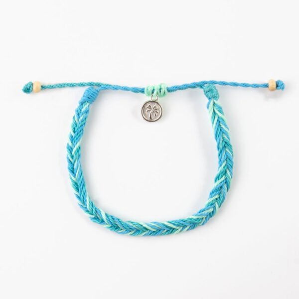 Turquoise braided Pineapple Island bracelet RCB-033 with charm.