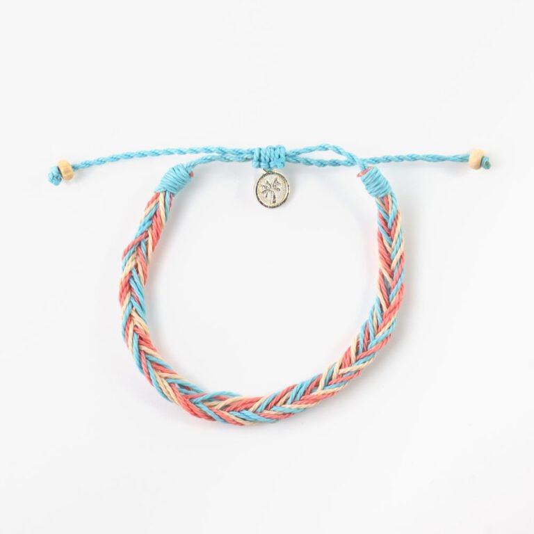 Colorful braided Pineapple Island bracelet RCB-038 with adjustable cord.
