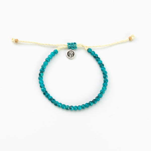 Turquoise beaded Pineapple Island bracelet RSN-001 with charm.