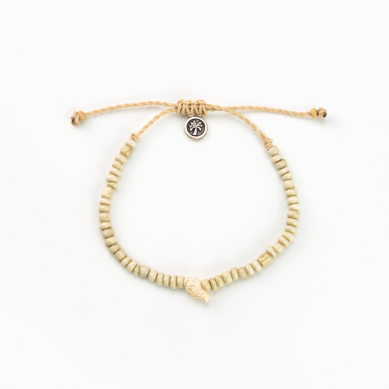 Pineapple Island Bracelet SH-071 with beige beads and adjustable cord.