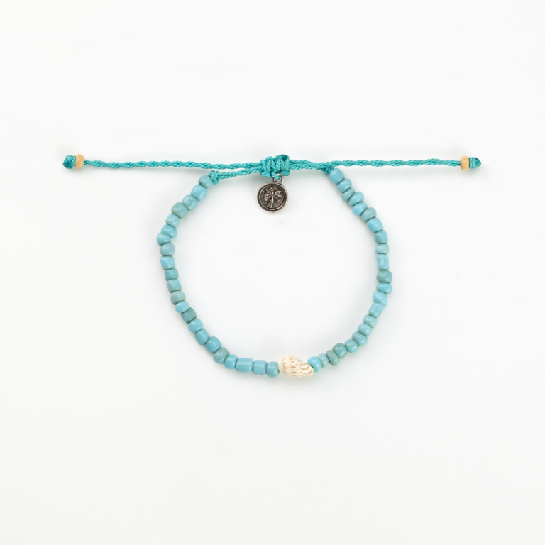 Turquoise beaded Pineapple Island bracelet SH-072 with adjustable cord.