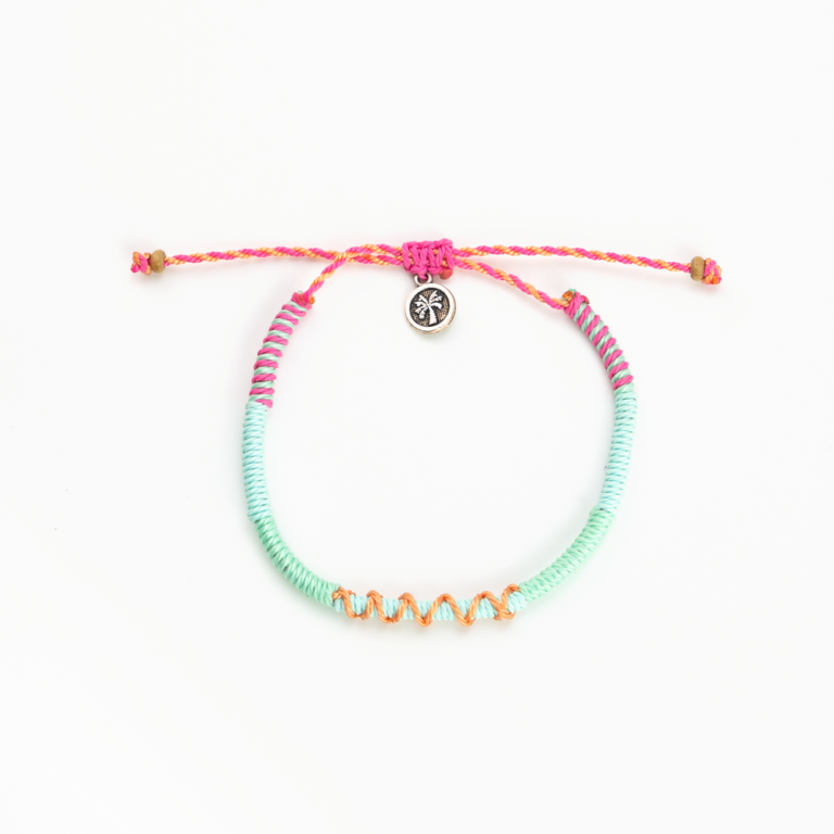 Colorful Pineapple Island anklet SNGA-001 with charm and adjustable cord.