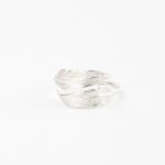 Close-up of Pineapple Island Bocca Feather Ring in silver.