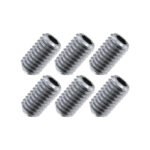 Set of six Bulldog twin tab compatible grub screws for surfboard fins.