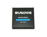Bulldog grub screws packaging for twin tab surfboard fins, pack of six.