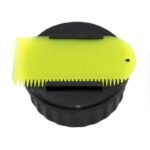 Black Sexwax wax container with yellow comb for surfboard waxing.