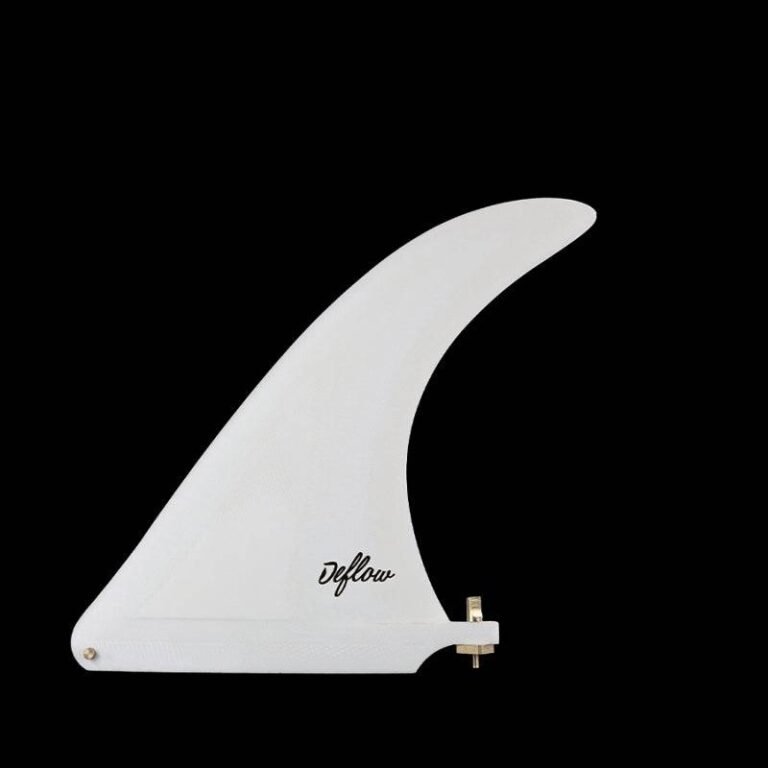 Deflow CREAM 7.5 inch single longboard fin in sleek white design