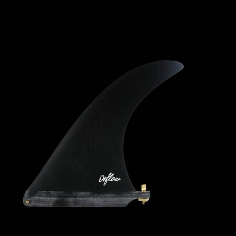 Deflow CREAM 7.5-inch black single longboard fin for surfing