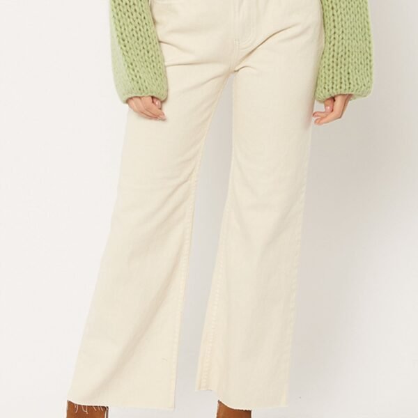 Amuse Society Gabi crop flare denim pant - white cap