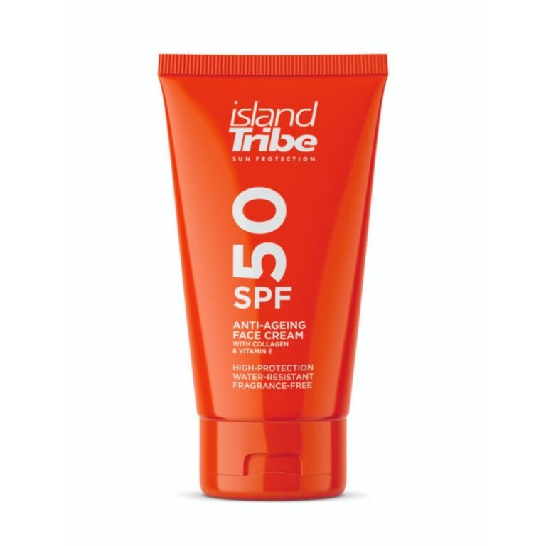 Island Tribe SPF 50 Anti-Ageing Face Cream with collagen, 50 ml, oxybenzone-free.