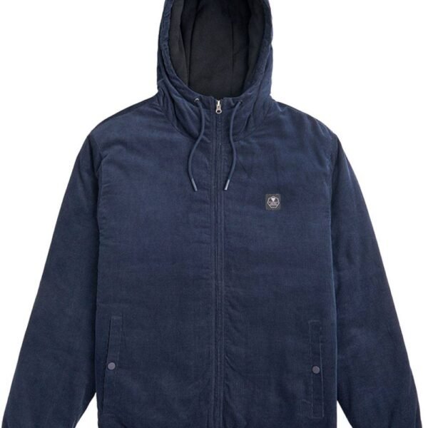 Vissla Phoenix Jacket in Dark Naval with hood and front zipper.