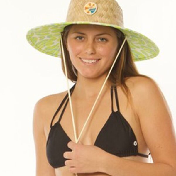 Sisstrevolution Fort Mason Hat in coral with wide brim and chin strap.