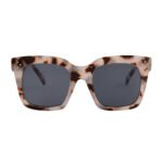 I-Sea Waverly sunglasses in snow tortoise frame with smoke polarized lenses.