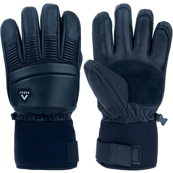 Annox Infinity Leather Ski Gloves with durable design and wrist strap.