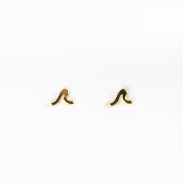 Pineapple Island gold wave stud earrings