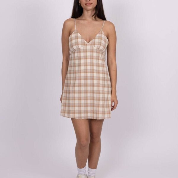 Rusty Turner Plaid Mini Dress - Camel