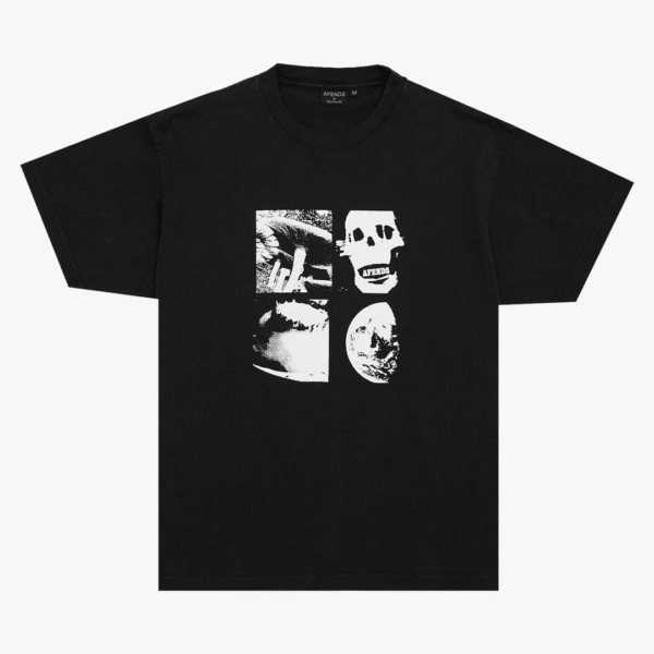 AFENDS New and Clear Heavyweight Boxy Tee - Stone Black